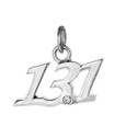 Solid .925 sterling silver pendant has a Cubic Zirconia at point of 13.1.