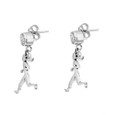side view of Milestones Melody earrings on CZ posts.