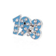 19.3 Shoelace charm in light blue and clear crystals