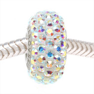 AB Clear Swarovski crystal European bead for Pandora style bracelets.