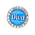 Front view of Diva crystal sneaker charm