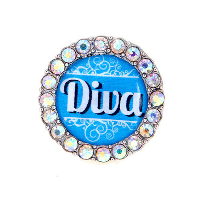 Front view of Diva crystal sneaker charm