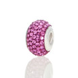Front view of Rose Pink Swarovski Crystal Bead.