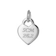 Front view  of custom engraved heart dangle bead