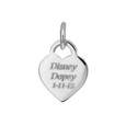 Front of small personalized engraved heart charm