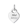 Back of small personalized engraved heart charm