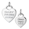 Front of large and small heart engraved charms