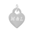 Front heart charm with initials M & L