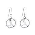 Sterling silver runner circle hook earrings