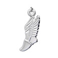 Sterling silver winged shoe charm