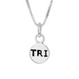 TRI round sterling silver necklace.