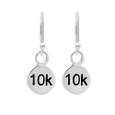 10K sterling silver mini charm dangle earrings.