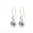 side view of 10K sterling silver mini charm dangle earrings.