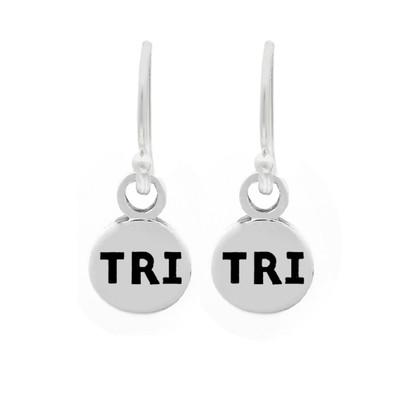 Round sterling silver mini charm earrings.