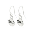 side view of sterling silver 26.2 round earrings.