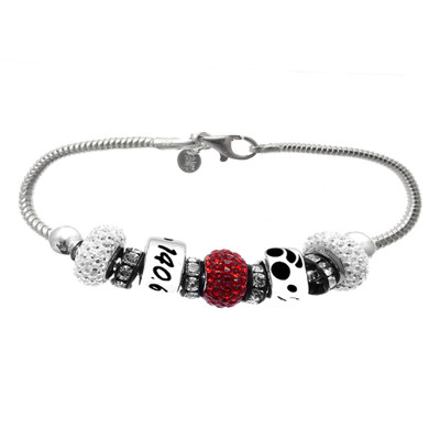 Ironman crystal and sterling silver European bracelet.