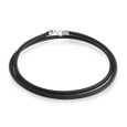 Black rubber cord necklace with sterling silver clasps.