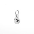 10K round sterling silver mini charm.