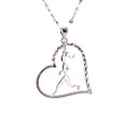 Sterling silver Runner Girl Heart necklace on Star chain.