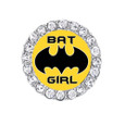 Batgirl logo with rhinestones around it.