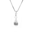 13.1 Mini Charm necklace with clear crystal on a box chain.