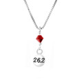 26.2 necklace with red crystal drop.