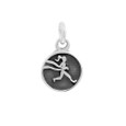 sterling silver runner girl mini charm.