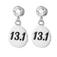 13.1 round charms on cubic zirconia posts.