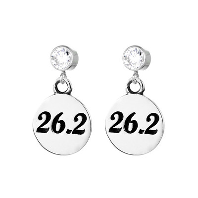 26.2 round earrings on cubic zirconia posts.