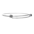 Blank stainless steel adjustable bangle bracelet.