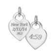 Personalized engraved heart charm that can be added to bangle.