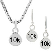 10K round earrings and matching necklace set.