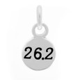 Round sterling silver 26.2 charm.