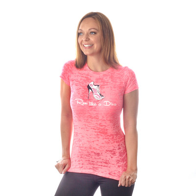 Running Diva pink burnout t-shirt