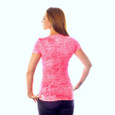 Back view of Hot pink Running Diva burnout tee.