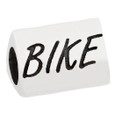 Side one of the cycling bead showing the word BIKE spelled out. 