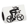 Side two of the cycling bead showing the Cycling Girl symbol. 