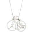 Duathlon necklace with Runner charm and Biker charm.
