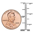Penny measurement scale inches to mm.