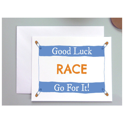 Good Luck on your race, GO FOR IT Greeting card for runners or Triathletes.