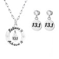 Believe it Achieve it necklace with 13.1 matching earrings.