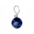 Blue Sodalite round gemstone dangle.   