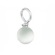 White moonstone round gemstone dangle.  