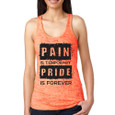 Pain and Pride Neon Orange Burnout tank
