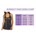Burnout tank size chart