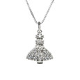 Cubic Zirconia covered sterling silver Space Shuttle on a Box Chain.