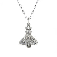 Cubic Zirconia covered sterling silver Space Shuttle on a Star Chain. 