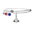 Space Coast Shuttle bangle featuring red, white, and blue crystals and a mini 13.1 charm. 