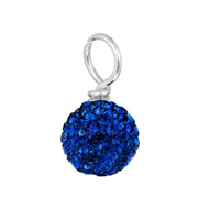 royal blue pave crystal loose bead