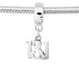 Sterling Silver 13.1 cutout script charm on Charm carrier. Fits Pandora